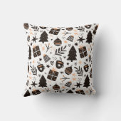 白黒のクリスマスパターン クッション (裏面)