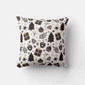 白黒のクリスマスパターン クッション (正面)