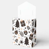 白黒のクリスマスパターン フェイバーボックス (オープン)
