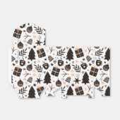 白黒のクリスマスパターン フェイバーボックス (折り畳みなし)