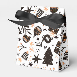 白黒のクリスマスパターン フェイバーボックス