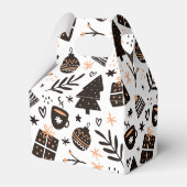 白黒のクリスマスパターン フェイバーボックス (裏面サイド)