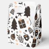 白黒のクリスマスパターン フェイバーボックス (オープン)