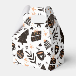 白黒のクリスマスパターン フェイバーボックス