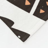 白黒のクリスマスパターン フリースブランケット (角)