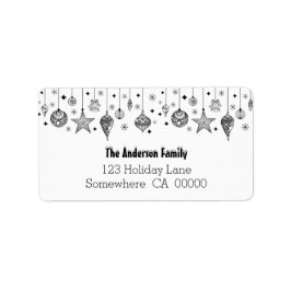 白黒のクリスマスボードブル ラベル