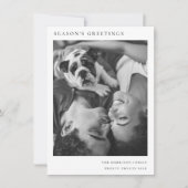 白黒のクリスマスミニマルのシンプル写真 シーズンカード (正面)