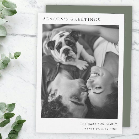 白黒のクリスマスミニマルのシンプル写真 シーズンカード