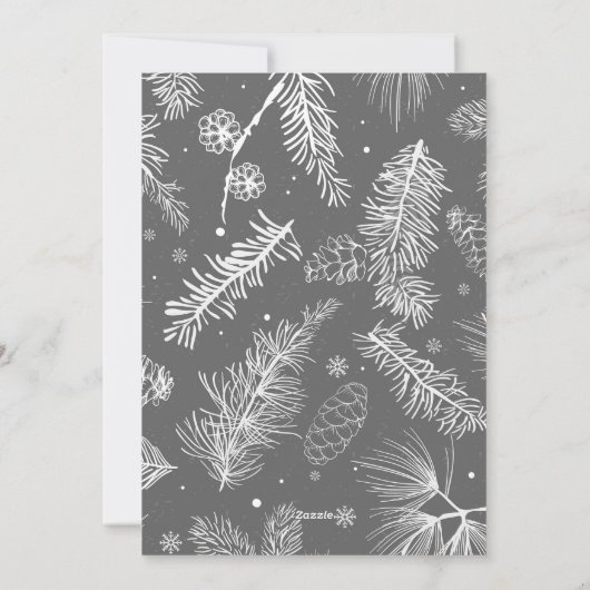 白黒のクリスマスモダン家族の写真 シーズンカード (裏面)