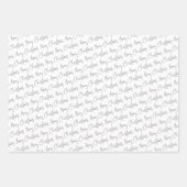 白黒のクリスマス休暇 ラッピングペーパーシート (正面3)