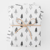 白黒のクリスマス休暇 ラッピングペーパーシート (インサイチュ)