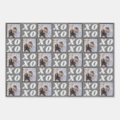 白黒のクリスマス写真3ギフト ラッピングペーパーシート (正面2)