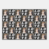 白黒のクリスマス写真3ギフト ラッピングペーパーシート (正面)