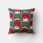 白黒のクリスマス猫 クッション (裏面)