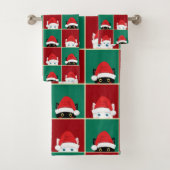 白黒のクリスマス猫 バスタオルセット (インサイチュ)