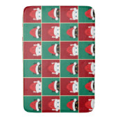 白黒のクリスマス猫 バスマット (正面縦)