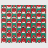 白黒のクリスマス猫 ラッピングペーパー (フラット)