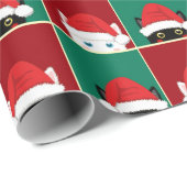 白黒のクリスマス猫 ラッピングペーパー (ロールコーナー)