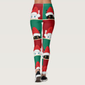 白黒のクリスマス猫 レギンス (裏面)