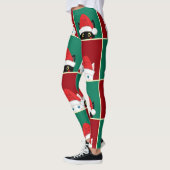 白黒のクリスマス猫 レギンス (左)