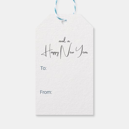 白黒のクリスマス ギフトタグ (裏面)