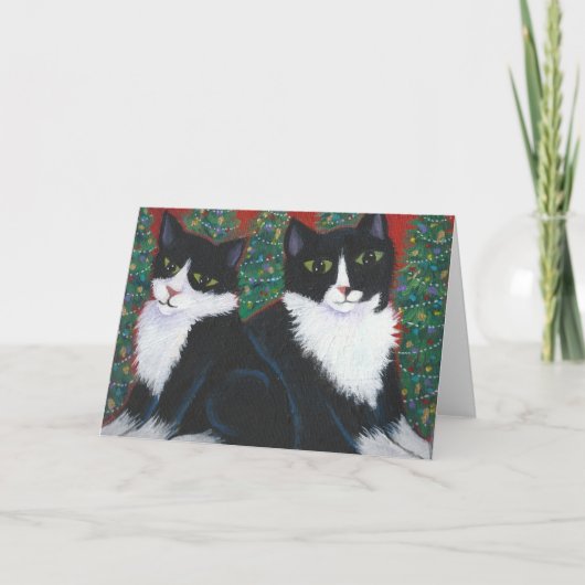 白黒のクリスマス シーズンカード (正面)