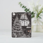 白黒のクリスマス シーズンカード (スタンド正面)