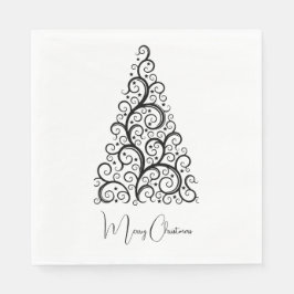 白黒のクリスマス スタンダードランチョンナプキン