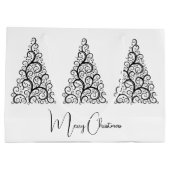 白黒のクリスマス ラージペーパーバッグ (裏面)