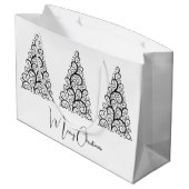 白黒のクリスマス ラージペーパーバッグ (裏面アングル)