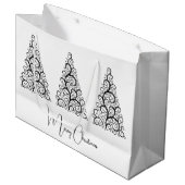 白黒のクリスマス ラージペーパーバッグ (正面アングル)