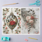 白黒のクリスマス 薄葉紙 (クラフト)