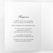 白黒のクリーンクラシック結婚ズ 三つ折り招待状 (内部最初)