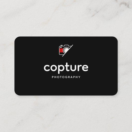 白黒のクリーンシンプル写真撮影 名刺 (裏面)