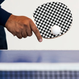 白黒のクロコダイル スキン柄 チェス 卓球ラケット
