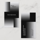 白黒のクロム名刺BW 7のカメラマン 名刺 (正面/裏面)