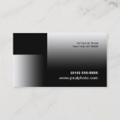 白黒のクロム名刺BW 7のカメラマン 名刺 (裏面)