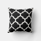 白黒のクローバーの枕 クッション (裏面)