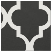白黒のクローバータイルのパターン ファブリック (クローズアップ)