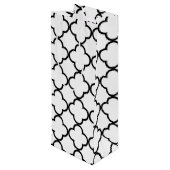 白黒のクローバーパターン ワインギフトバッグ (裏面アングル)