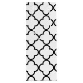 白黒のクローバーパターン ワインギフトバッグ (裏面)