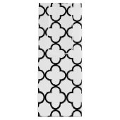 白黒のクローバーパターン ワインギフトバッグ (正面)