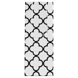 白黒のクローバーパターン ワインギフトバッグ