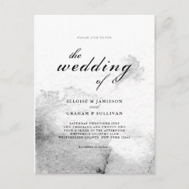 白黒のグラデーション書結婚類 ポストカード