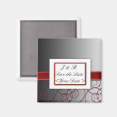 白黒のグラデーション結婚セット マグネット (正面/裏面)