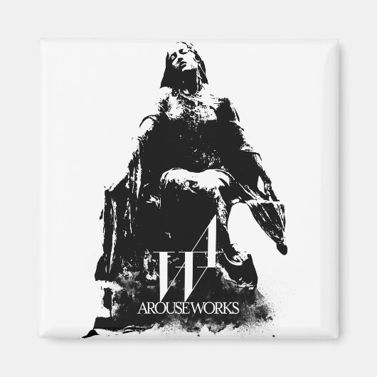 白黒のグラフィックス マグネット (正面)