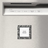 白黒のグラフィックゼブラのフォトフレーム マグネット (インサイチュ (食洗機))