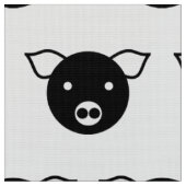 白黒のグラフィックピグパターン ファブリック (クローズアップ)