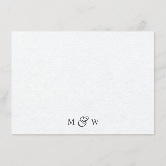 白黒のグラフィックモダン結婚の葉 エンクロージャーカード (裏面)