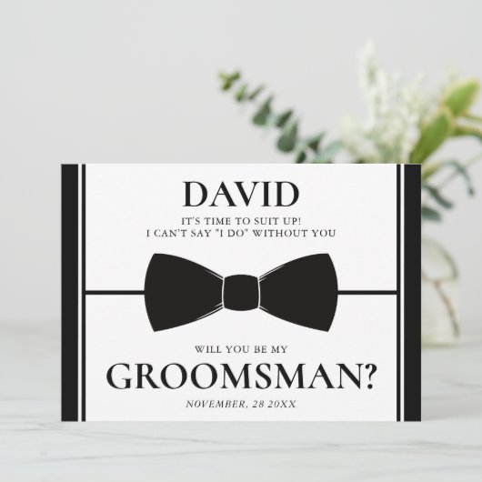 白黒のグローマエレガントンスカードに合わせる時間 招待状 (スタンド正面)